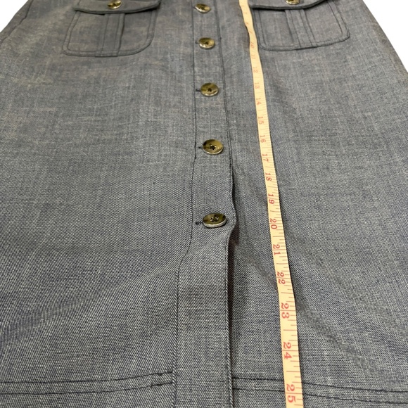 NY&Co 7th Avenue Blue Cargo Pocket Pencil Skirt Belted Size 4 - Picture 9 of 9